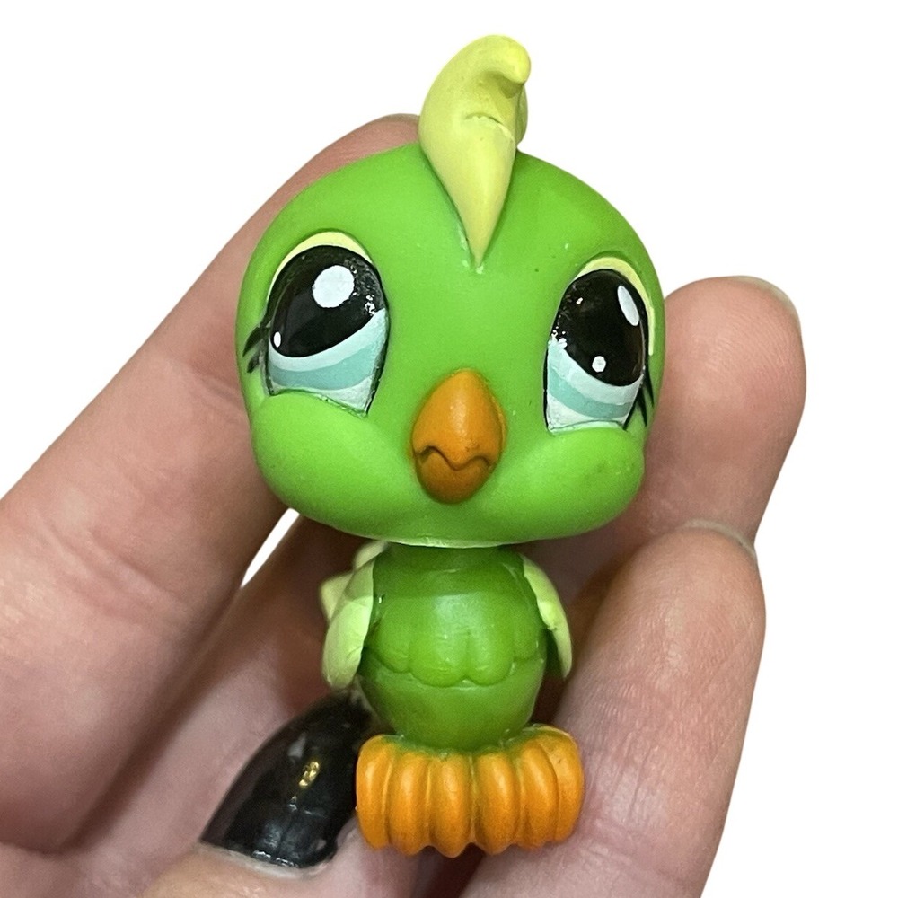 LPS Littlest Pet Shop‎ Green Parrot Parakeet Cockatoo Blue eyes #1369